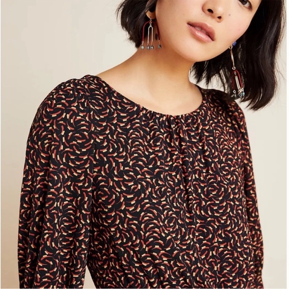 Anthropologie Maeve Chatham Geo Print Jersey Knit Midi Dress Cutout Back Sz M - Picture 2 of 13